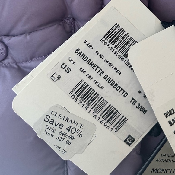 Moncler Giubbotto Bardanette Down Jacket | Size: 3-6 Months | See Notes - Picture 11 of 12